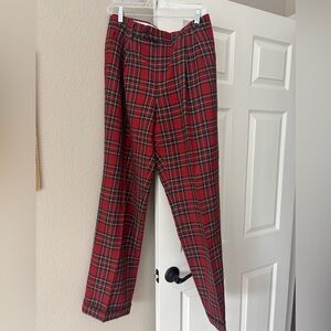 Paul Fredrick Red Dress Pants Tartan Pattern